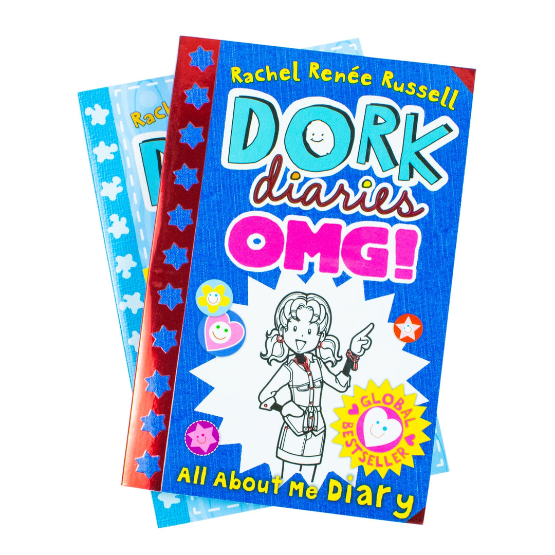 Dork Diaries 2 Books Collection Set by Rachel Renee Russell (Dork Diaries OMG All About Me Diary & Dork Diaries 3 ½  How to Dork Your Diary)