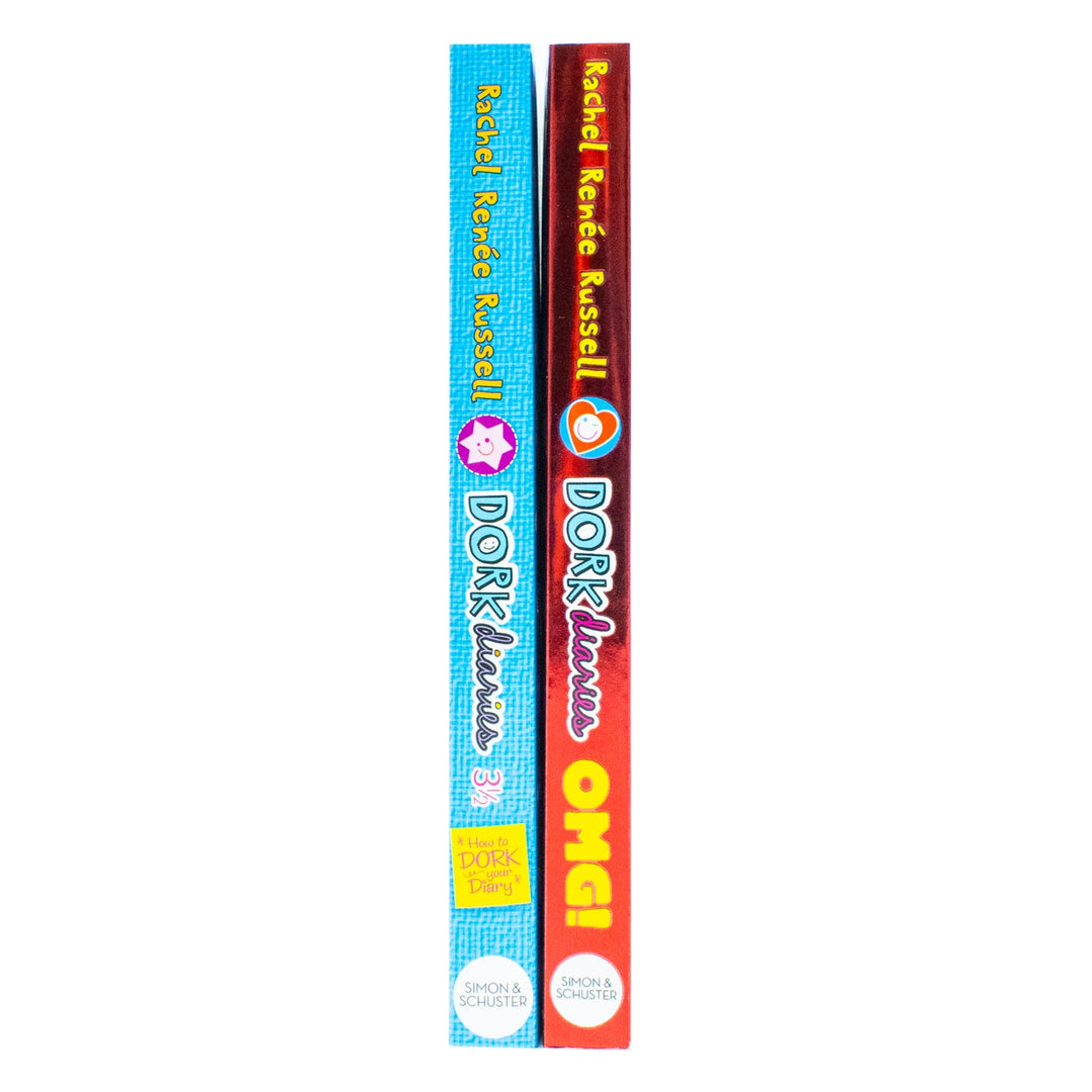 Dork Diaries 2 Books Collection Set by Rachel Renee Russell (Dork Diaries OMG All About Me Diary & Dork Diaries 3 ½  How to Dork Your Diary)