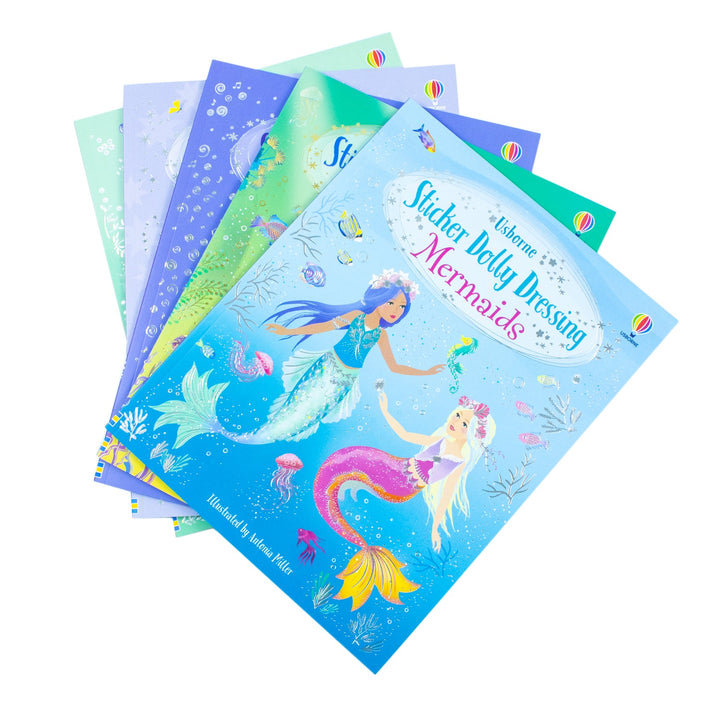 Usborne Sticker Dolly Dressing 5 Books Set Collection By Antonia Miller & Fiona Watt