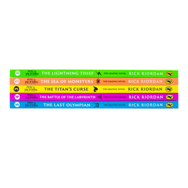 Percy Jackson Graphic Novels 5 Book Collection Set by Rick Riordan – Illustrated Children's Fantasy Adventure Series | Mythology, Young Readers & More