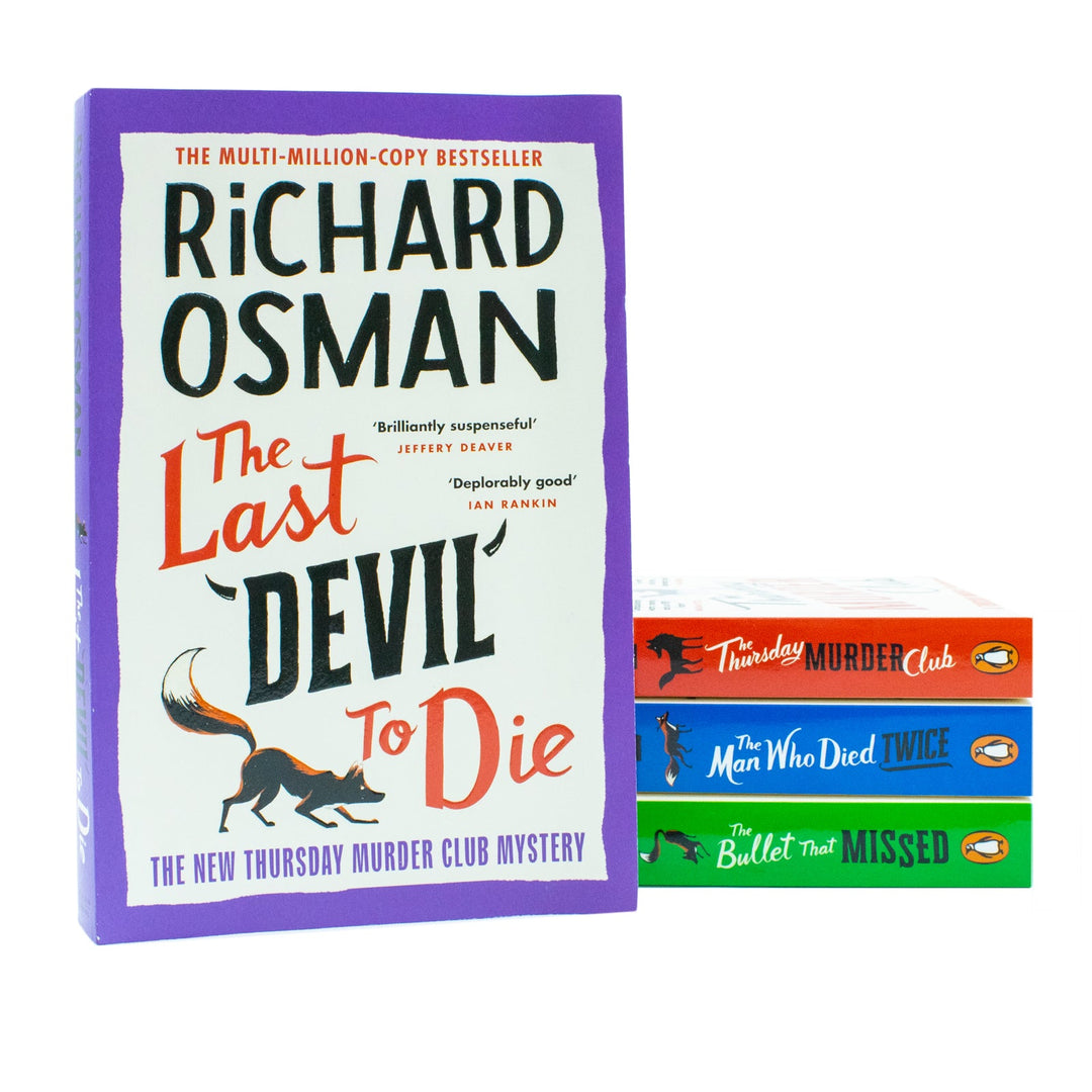 Richard Osman Collection 4 Books Set (The Thursday Murder Club, The Man Who Died Twice, The Bullet That Missed, The Last Devil To Die