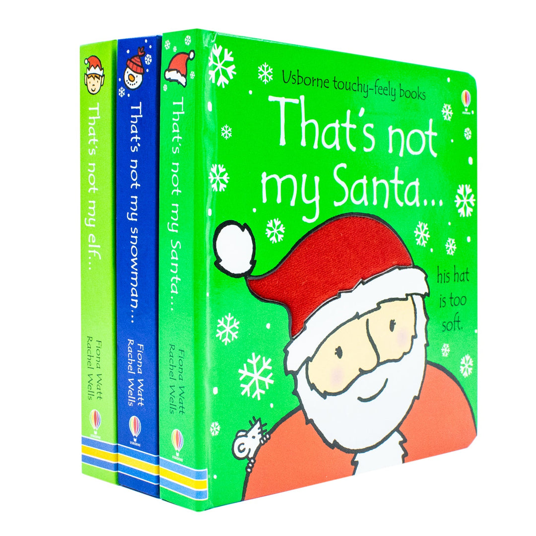 Thats Not My Christmas Collection 3 Books Set Touchy-Feely Santa, Elf, Snowman