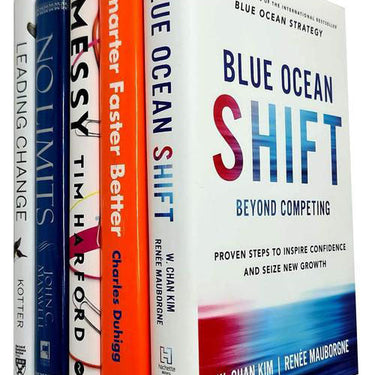 Blue Ocean Shift, Smarter Faster Better, Messy, No Limits, Leading Change 5 Books Set Collection