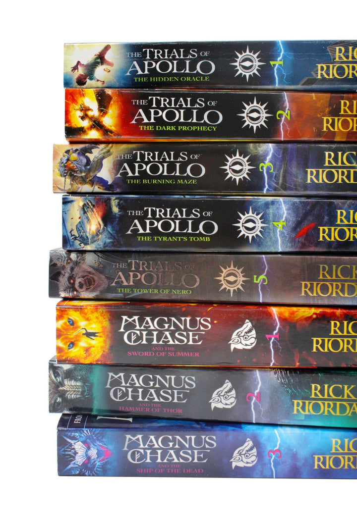 Rick Riordan Trials of Apollo & Magnus Chase Series 8 Book Set Collection