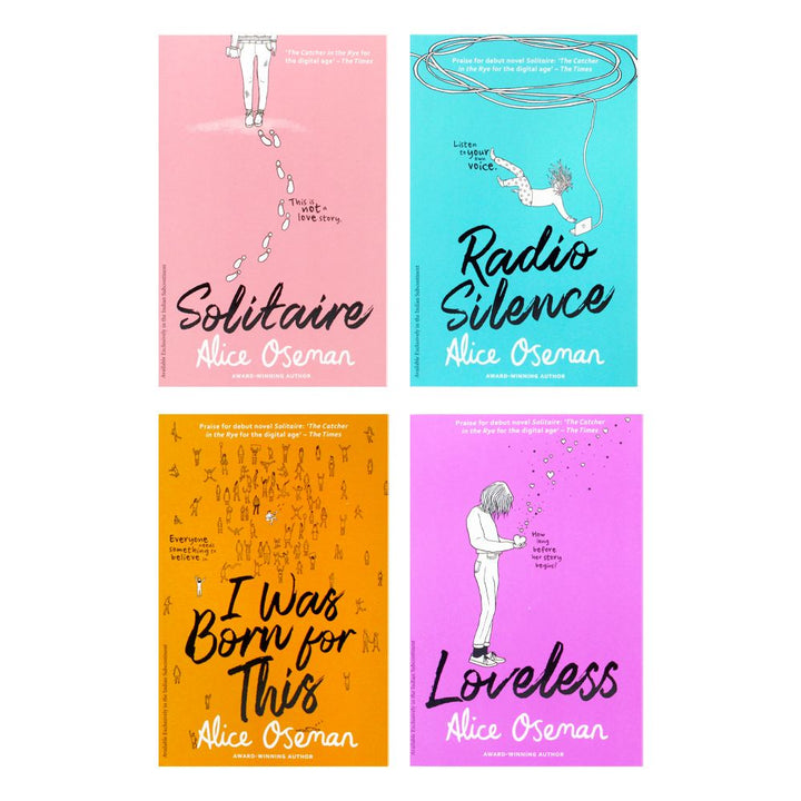 Alice Oseman Four-Book Collection Box Set (Solitaire, Radio Silence, I Was Born For This, Loveless)