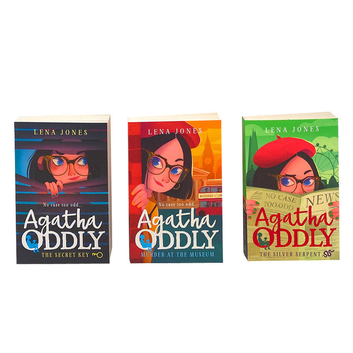 Agatha Oddly Series 3 Books Collection Set by Lena Jones (The Secret Key, Murder at the Museum & The Silver Serpent)