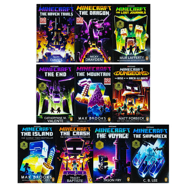 An Official Minecraft Adventure Books Set | 10 Fiction Novels: Dragons, Shipwrecks, Trials, Quests, Survival & More | Gamer Reads for Ages 12+