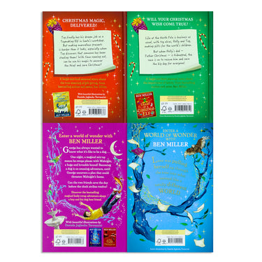 Ben Miller Christmas Adventure Series Collection 4 Books Set, Diary of a Christmas Elf, Secrets of a Christmas Elf, How I became a dog called Midnight and The night we got stuck in a Story Paperback