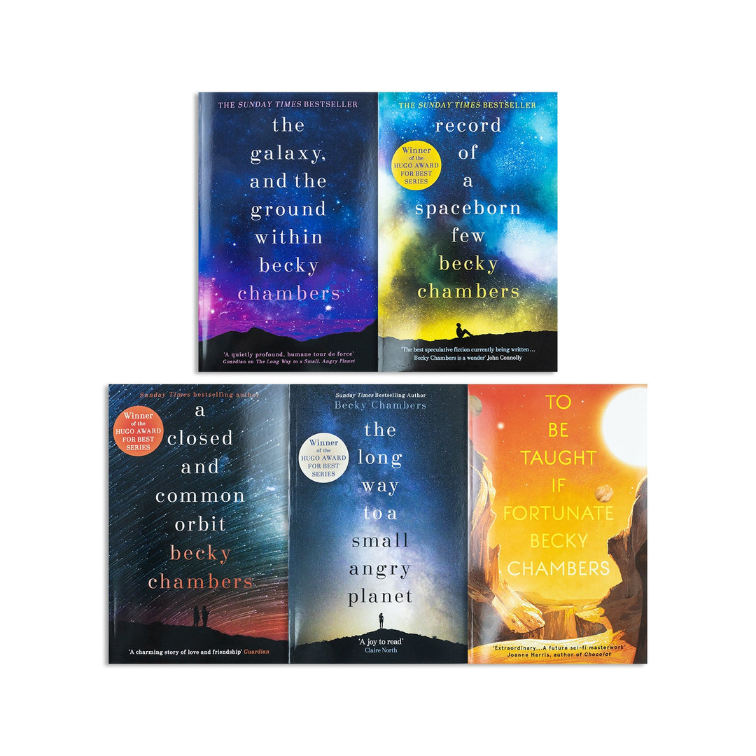 Wayfarers Series Collection 5 Books Set By Becky Chambers  (The Galaxy And The Ground Within, The Long Way to a Small, Angry Planet, A Closed and Common Orbit, Record of a Spaceborn Few & To Be Taught)