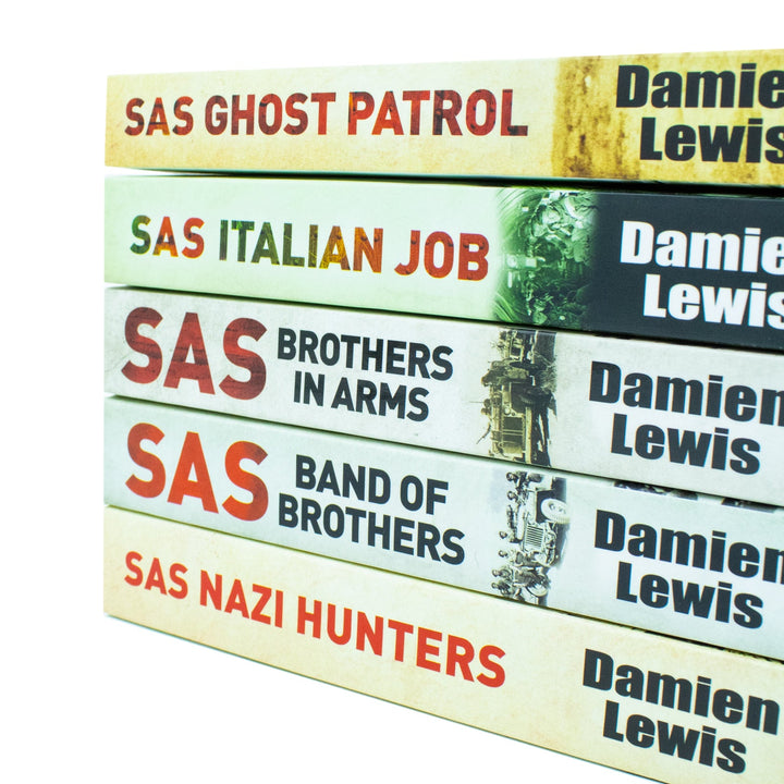 Damien Lewis SAS Collection 5 Books Set (Nazi Hunters, Italian Job, Band of Brothers, Band of Brothers, Brothers in Arms, Ghost Patrol)