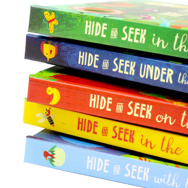 Hide and Seek Touch & Feel Lift the Flap 5 Books Collection Box Set (Forest, Sea, Farm Animals, Jungle & Dinosaurs)