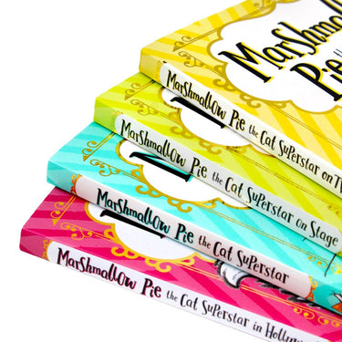 Marshmallow Pie the Cat Superstar Series 4 Books Collection Set By Clara Vulliamy (Marshmallow Pie The Cat Superstar, On TV, in Hollywood, On Stage)