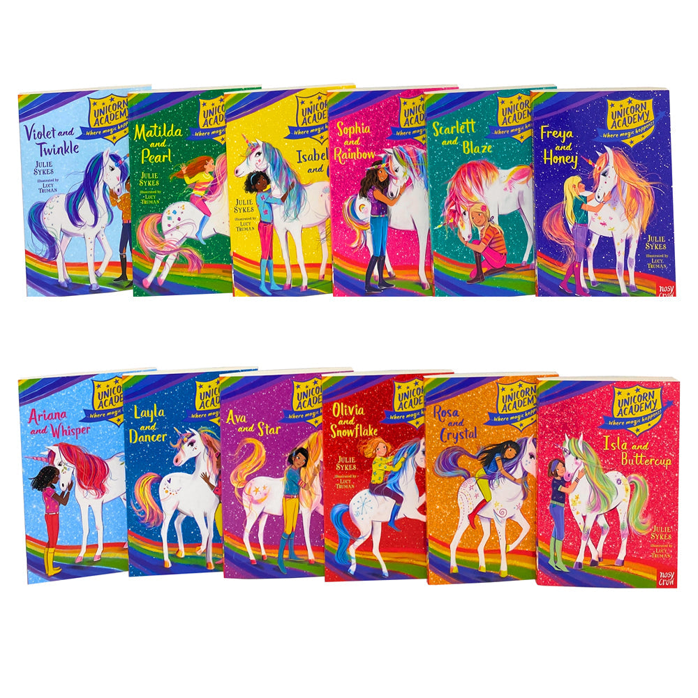 Julie Sykes Unicorn Academy Where Magic Happens Series 12 Books Collection Set