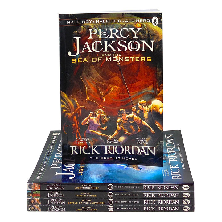 Percy Jackson Graphic Novels 5 Books Collection Set by Rick Riordon, The Lightning Thief...