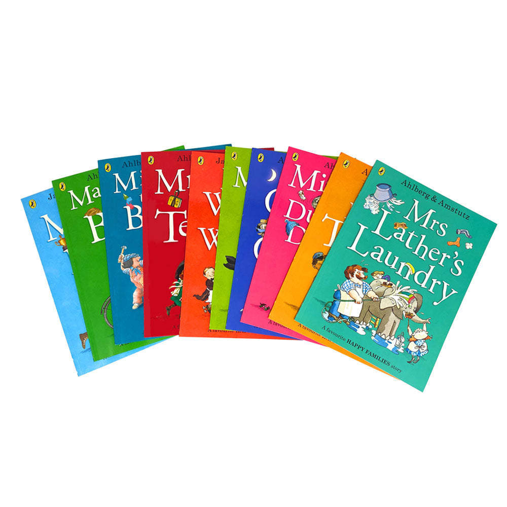 Happy Families 10 Books Set By Allan Ahlberg Children Pack *WITHOUT SLIPCASE*