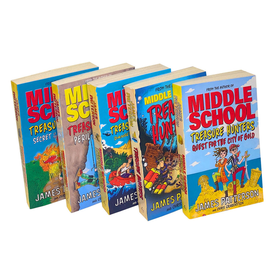 James Patterson Collection Middle School Treasure Hunters Series 5 Books Set