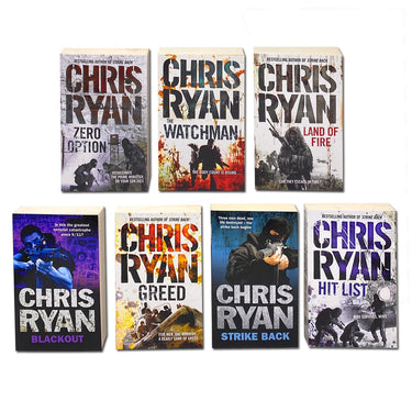 Chris Ryan Collection 7 Books set. The watchman, Blackout, Zero option, Strike back, Land of Fire, Greed, Hit List