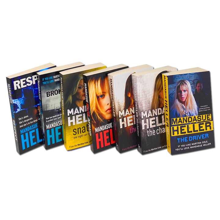 Mandasue Heller Collection 7 Books Set (Snatched, The Charmer, Respect, The Front, The Driver, Broke, Afraid