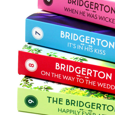 Photo of the Bridgerton Family Series by Julia Quinn on a White Background