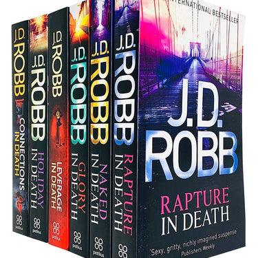 J.D. Robb In Death Series 6 Books Collection Set Holiday in Death, Immortal in Death, Glory in Death, Rapture in Death, Naked in Death, Leverage in Death)