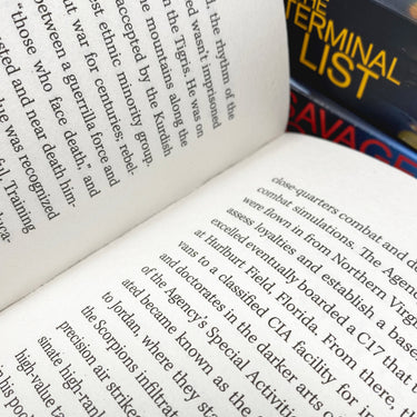 Photo of James Reece Series 3 Books Set Pages by Jack Carr on a White Background
