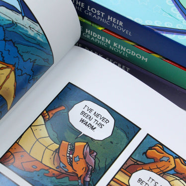 Wings of Fire Graphic Novels Paperback Box Set By Tui T. Sutherland  (The Dragonet Prophecy, The Lost Heir, The Hidden Kingdom and The Dark Secret):