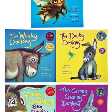 Wonky Donkey Series 5 Books Collection by Craig Smith – The Wonky Donkey, Dinky Donkey, Grinny Granny Donkey, Willbee Bumblebee & More