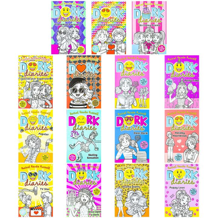 Dork Diaries 15 Book Set Collection Volume 1-15 By Rachel Renee Rushell