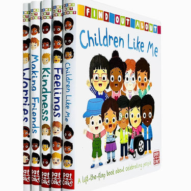A lift-the-flap Find out About Series 5 Books Collection Set(Feelings, Kindness, Making Friends, Children Like Me & Worries)