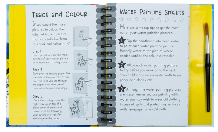 Magic Water Colouring Activity Collection 3 Book Set By Jenny Copper( Wheel & Steel Machines, Farm, Dinosaurs)