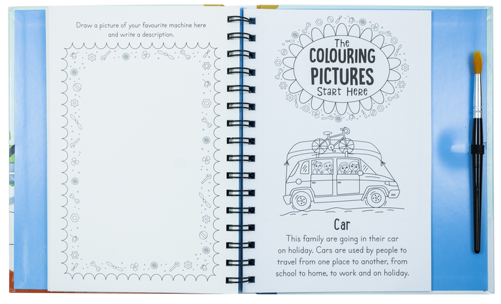 Magic Water Colouring Activity Collection 3 Book Set By Jenny Copper( Wheel & Steel Machines, Farm, Dinosaurs)