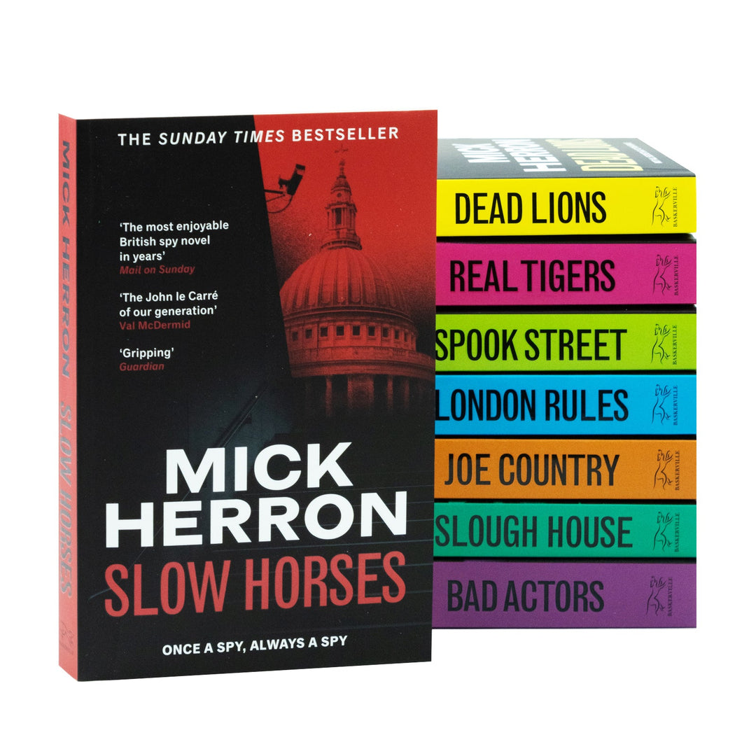 Slough House Thriller Series 8 Books Collection Set By Mick Herron (Slow Horses, Dead Lions, Real Tiger, Spook Street, London Rules, Joe Country, Slough House and Bad Actors)