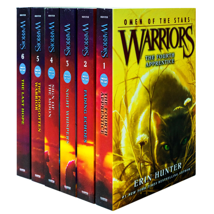 Warrior Cats: Series 4 Omen of the Stars Book 1-6 Books Collection Set By Erin Hunter