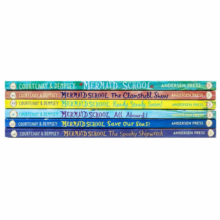 Mermaid School Series 6 Books Collection Box Set By Courtenay & Dempsey (Mermaid School, The Clamshell Show, Ready, Steady, Swim!, All Aboard! , Save Our Seas! & Spooky Shipwrec)