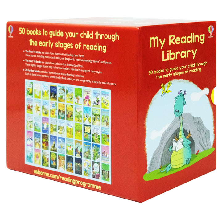 Usborne My Second Reading Library 50 Books Box Set Collection (Red)