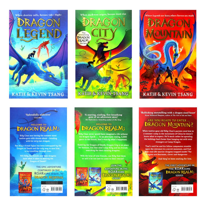 Photo of Dragon Realm 3 Book Set by Katie & Kevin Tsang on a White Background