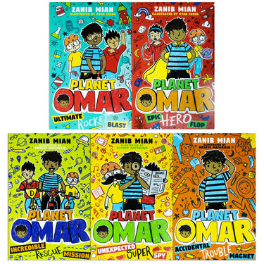 Planet Omar 5 Books Box Set By Zanib Mian(Rocket Blast,Hero Flop,Rescue Mission,Super Spy,Trouble Magnet)