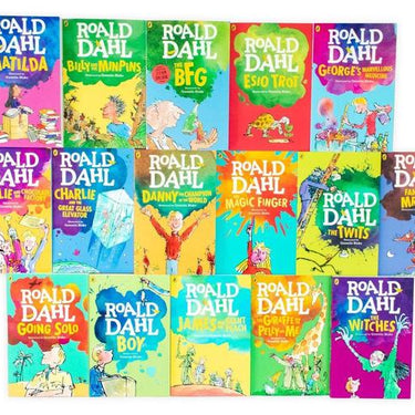 Roald Dahl Collection 16 Book Set – BFG, Matilda, Witches, Twits – Classic Children's Fiction, Kids Adventure Book Age 8+, Bedtime & Fun Reading