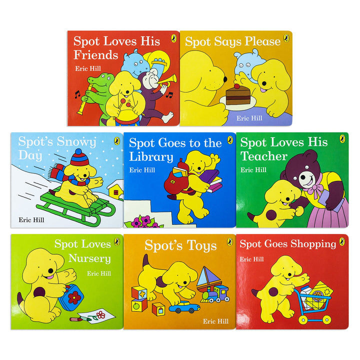 Spot's Story Collection 8 Book Set By Eric Hill Inc Spot Goes Shopping, Spots To