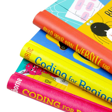 Usborne Coding For Beginners 3 Books Set Collection Using Sratch, Using Python and Build your own website