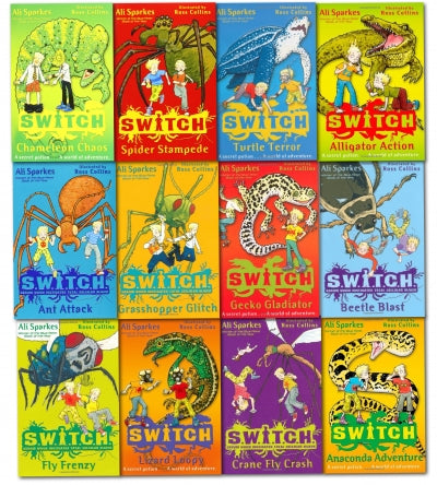 Ali Sparkes Switch Series 12 Books Set Collection, Fly Frenzy, Spider ...
