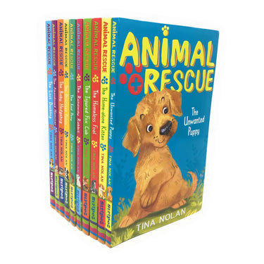 Animal Rescue stories 10 Books Set Collection by Tina Nolan - Adorable Puppy family, friendship, kindness, adventure Tales for Kids 3+ Years paperback