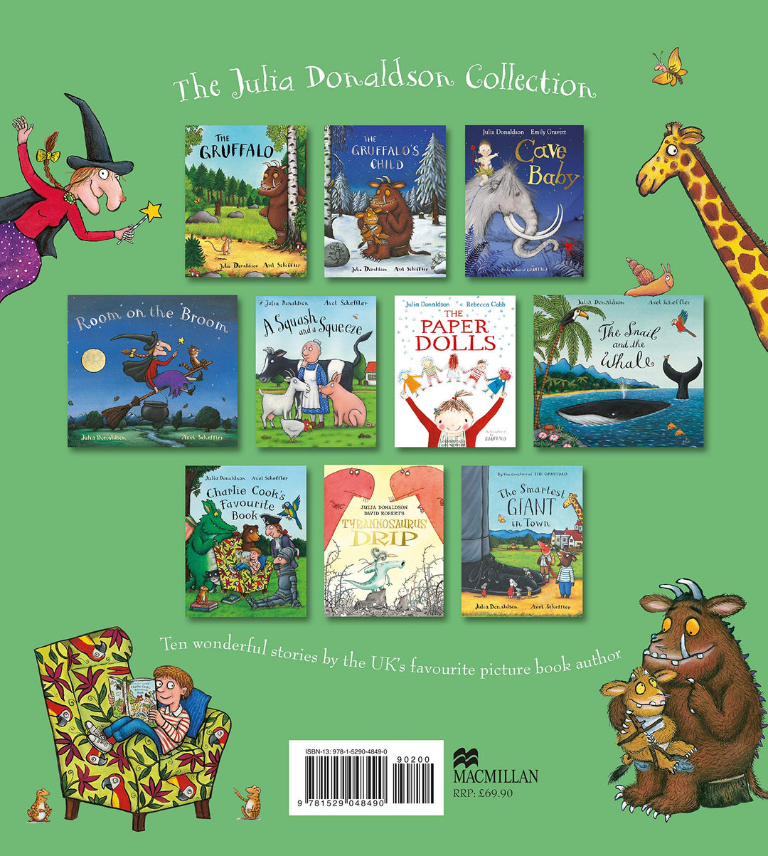 "Julia Donaldson 10-Book Set: Beloved Adventures with The Gruffalo, Snail and the Whale, Room on the Broom & More! Fun, Engaging Kids’ Fantasy Tales!"