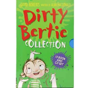 Photo of Dirty Bertie 10 Book and CD Set by Alan MacDonald on a White Background