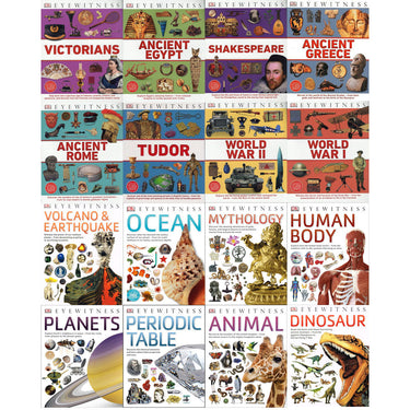 DK Eyewitness Children's Collection 16 Book Set | Educational Pack with Animal Books, Ancient Egypt, Science, History, Adventure, Discovery & Literacy