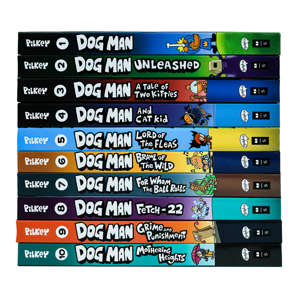 Adventures of Dog Man 10 Book Set Collection by Dav Pilkey Hardback