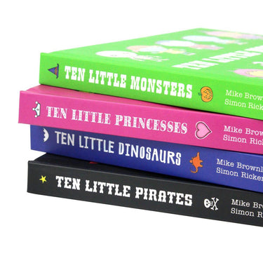 Mike Brownlow Ten Little Collection 4 Board Books Set, Ten Little Monsters, Dino