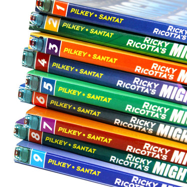 Ricky Ricotta Mighty Robot Collection 9 Books Set By Dav Pilkey (Ricky Ricotta's Mighty Robot, The Mutant Mosquitoes from Mercury, The Video Vultures from Venus, the Mecha-Monkeys from Mars & More)
