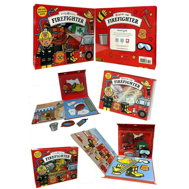 Firefighter (Let's Pretend) By Roger Priddy Books Childrens Board Book Set