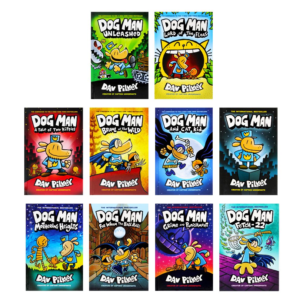 Adventures of Dog Man 10 Book Set Collection by Dav Pilkey